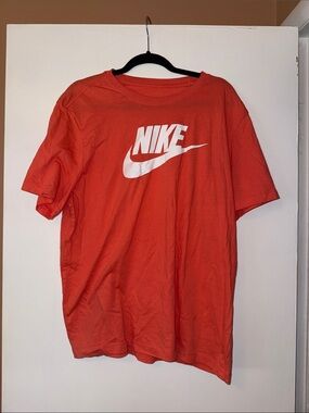 Nike Orange Short Sleeve Tee with White Swoosh